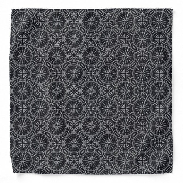 Wind Rose Compass Pattern Bandana (Front)