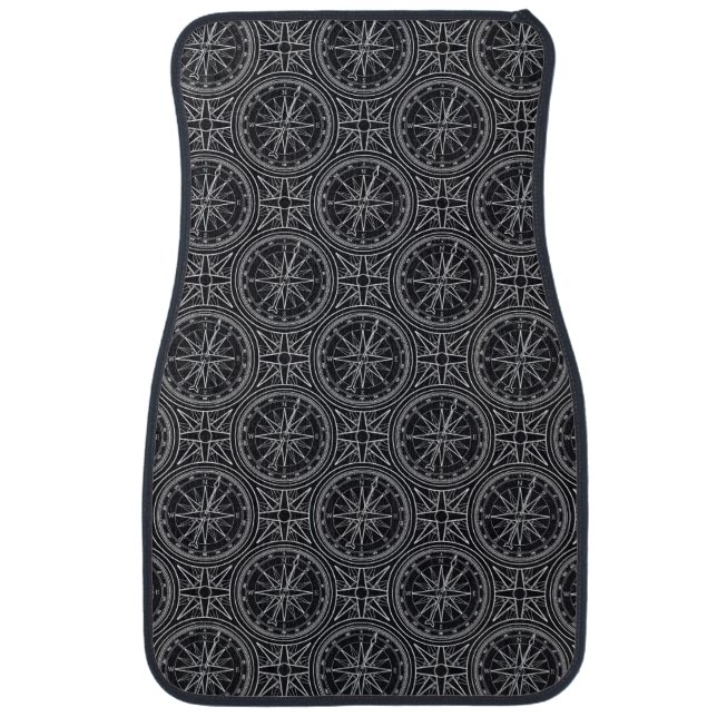Wind Rose Compass Pattern Car Floor Mat (Front)