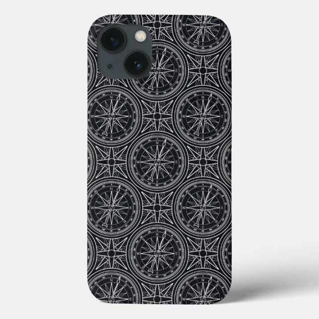 Wind Rose Compass Pattern Case-Mate iPhone Case (Back)