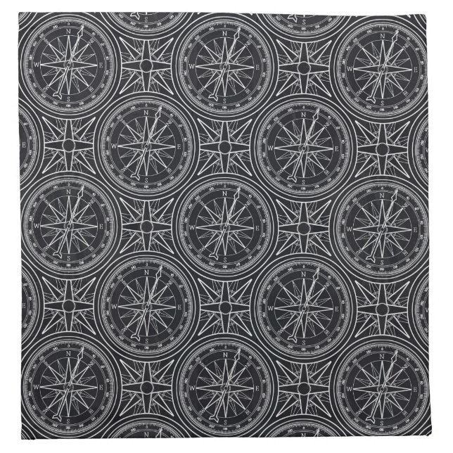 Wind Rose Compass Pattern Cloth Napkin (Front)