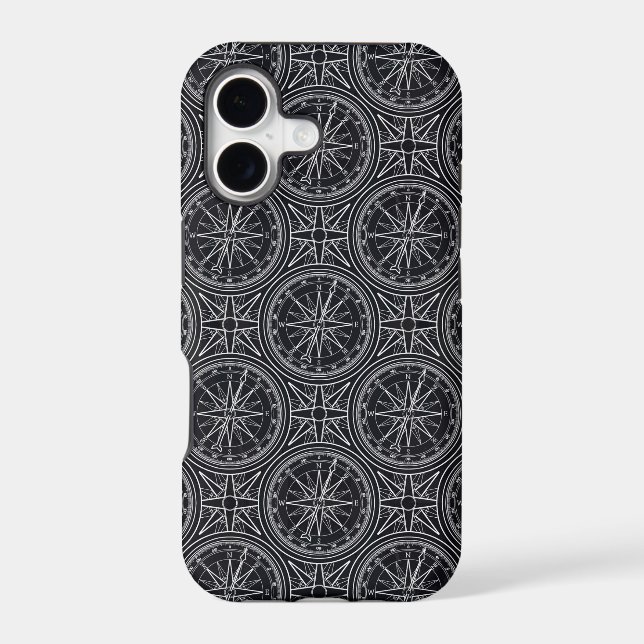 Wind Rose Compass Pattern Iphone Case (Back)
