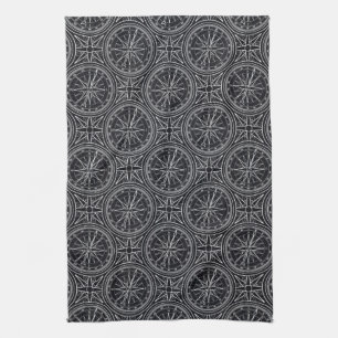 Wind Rose Compass Pattern Kitchen Towel