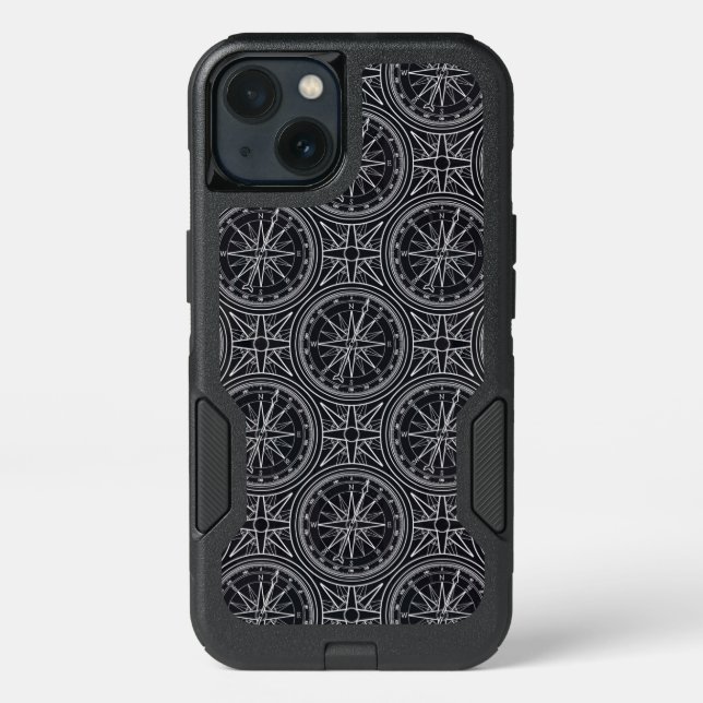 Wind Rose Compass Pattern Otterbox iPhone Case (Back)