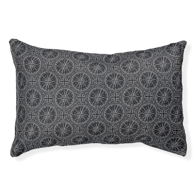 Wind Rose Compass Pattern Pet Bed (Front)