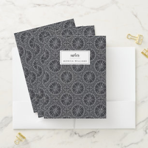 Wind Rose Compass Pattern Pocket Folder
