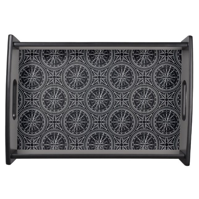 Wind Rose Compass Pattern Serving Tray (Front)