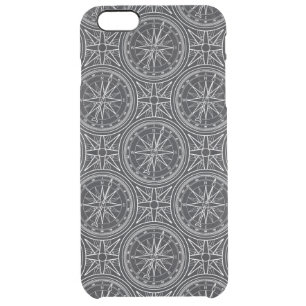 Wind Rose Compass Pattern Clear iPhone 6 Plus Case
