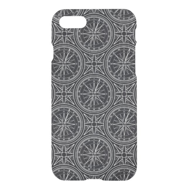 Wind Rose Compass Pattern Uncommon iPhone Case (Back)