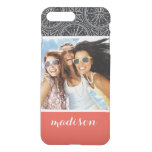 Wind Rose Compass Pattern | Your Photo &amp; Name iPhone 8 Plus/7 Plus Case