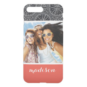 Wind Rose Compass Pattern   Your Photo & Name iPhone 8 Plus/7 Plus Case