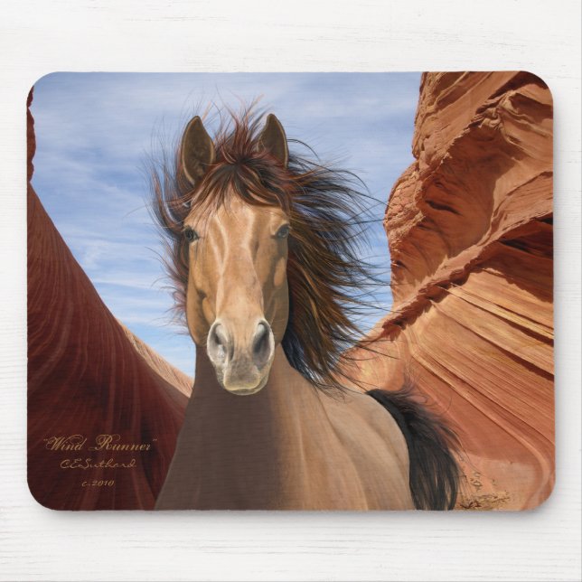 "Wind Runner" Wild Stallion Horse mousepad (Front)