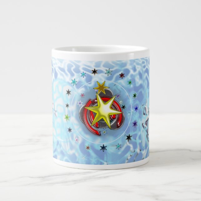 Wind Santa Claus Sock Giant Coffee Mug (Front)