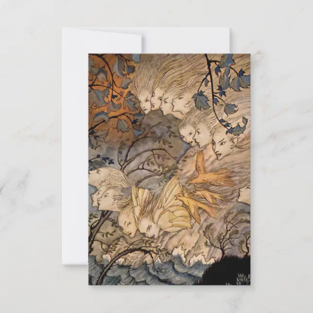 “Wind Sprites” by Arthur Rackham Thank You Card | Zazzle