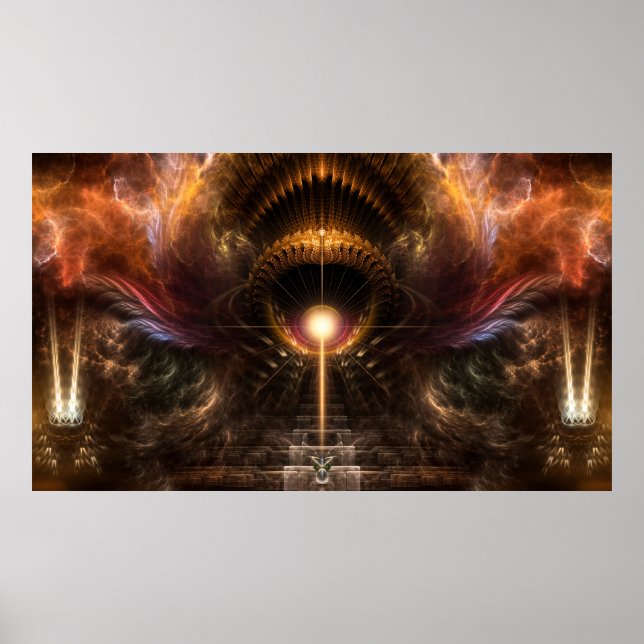 Wind Storm Fractal Art Wall Poster II (Front)