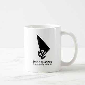 wind surfers do it standing up coffee mug