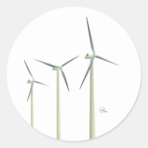 Wind Turbine Classic Round Sticker