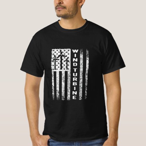 Wind Turbine Flag _ Wind Power Outfit Windmill Ope T_Shirt