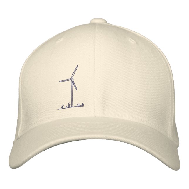Wind Turbine Hat_8036 Embroidered Baseball Cap (Front)
