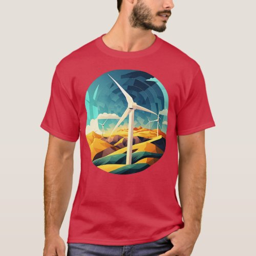 Wind Turbine Park Green Energy T_Shirt