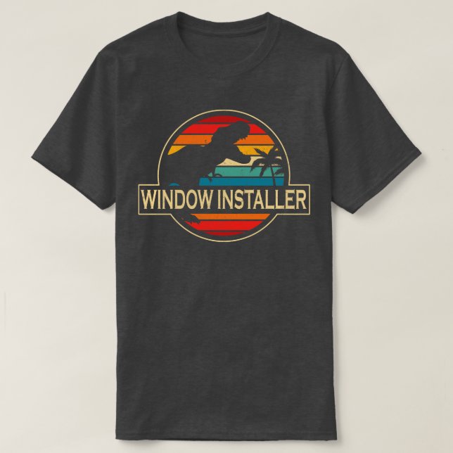 Wind Turbine Technician Dinosaur 2 T-Shirt (Design Front)