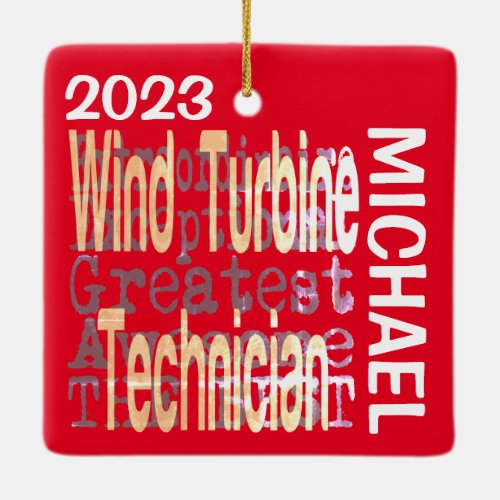 Wind Turbine Technician Extraordinaire CUSTOM Ceramic Ornament