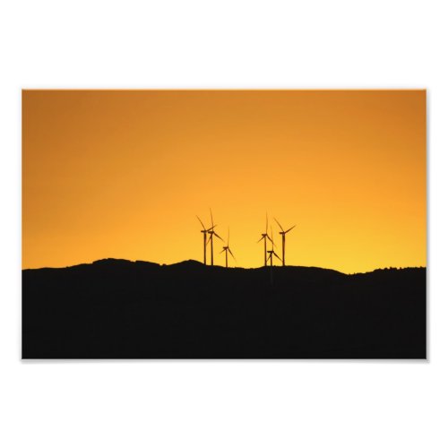 Wind Turbines at Sunset Photo Print