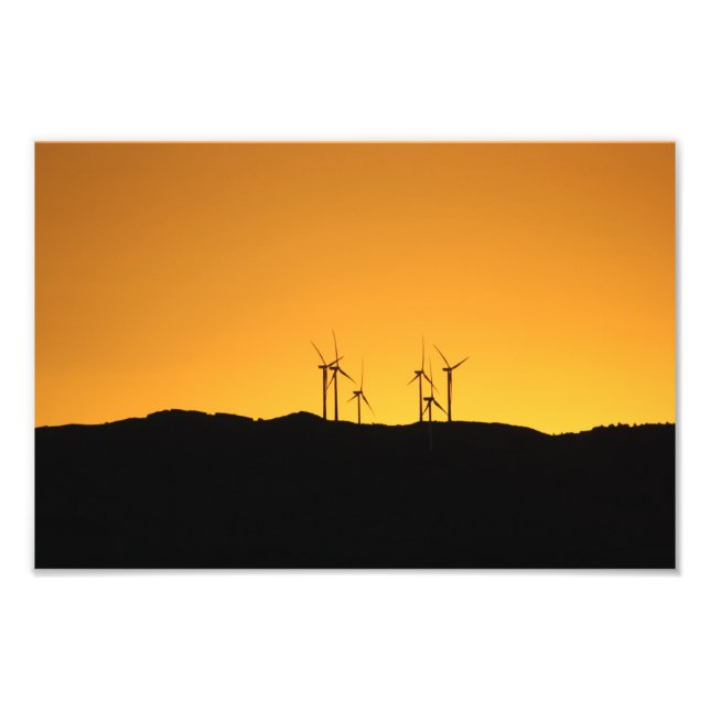 Wind Turbines at Sunset Photo Print (Front)