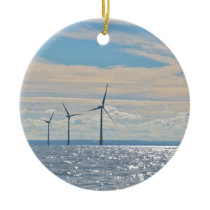 Wind Turbines Ceramic Ornament