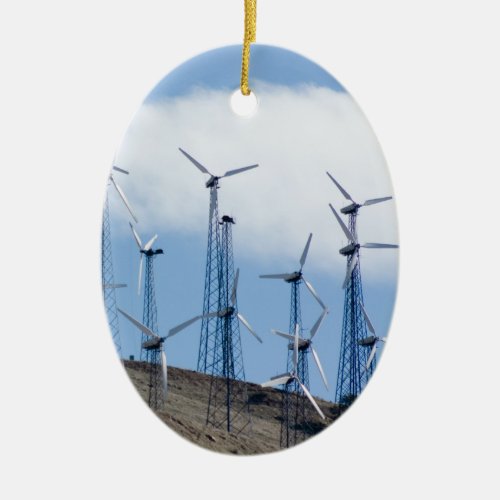 Wind Turbines Ceramic Ornament