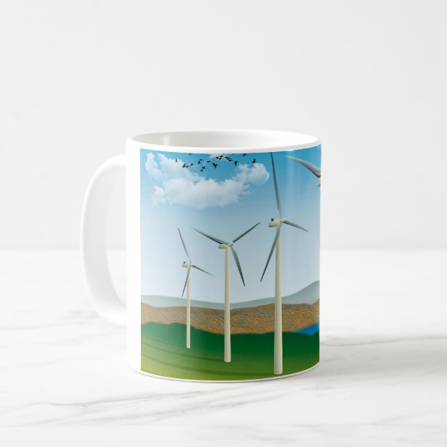 Wind Turbines Coffee Mug (Front Left)