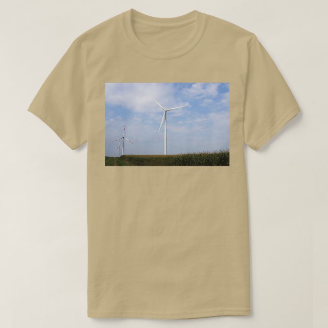 wind turbines green energy industry T-Shirt (Design Front)