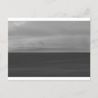 Wind turbines in smoke postcard