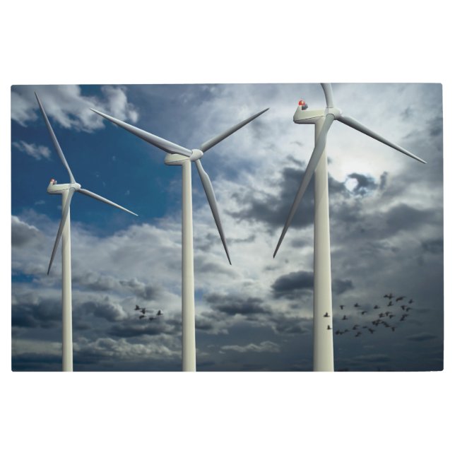 Wind Turbines Power Energy Metal Print (Front)