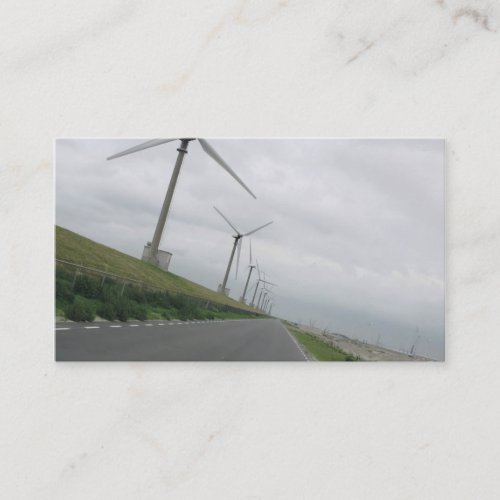 Wind Turbines Road Ahead Photo Card Business Card Template