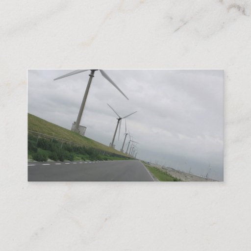 Customizable Wind Turbines Road Ahead Photo Card Business Card Template