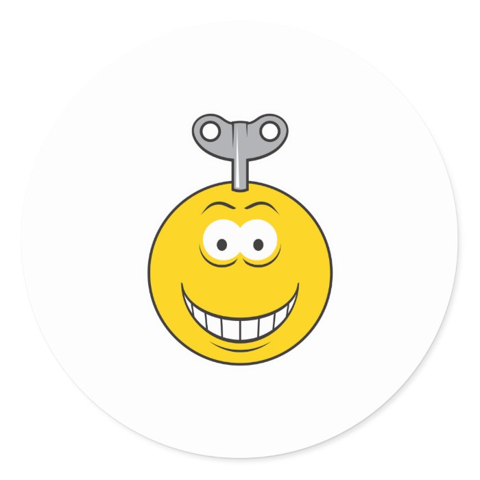 Wind Up Smiley Face Sticker