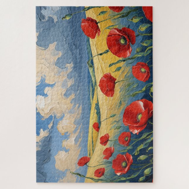Wind whisper in poppies jigsaw puzzle (Vertical)