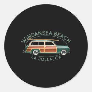 Windansea Beach La Jolla California Surfing Classic Round Sticker