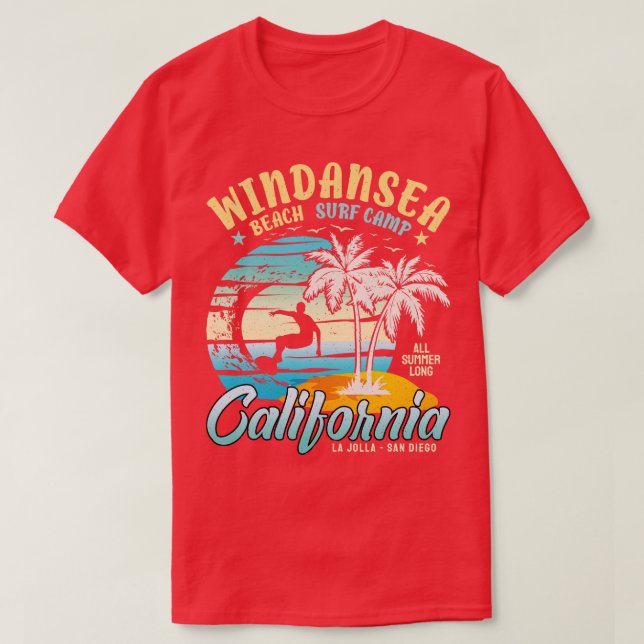 Windansea Beach La Jolla San Diego T-Shirt (Design Front)