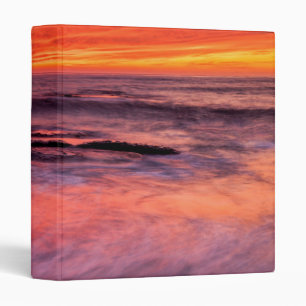 Windansea Beach Red Sunset 3 Ring Binder