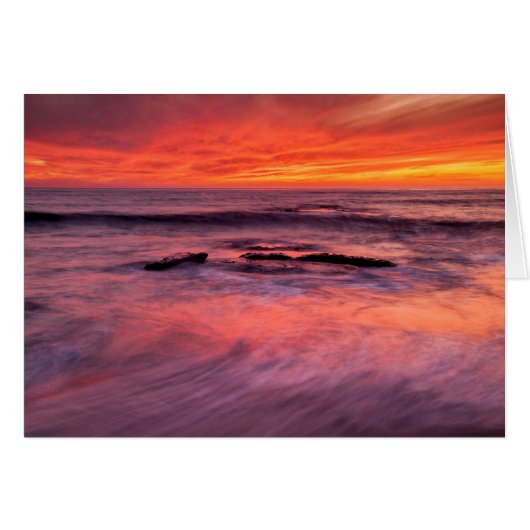 Windansea Beach Red Sunset Cards (Front Horizontal)