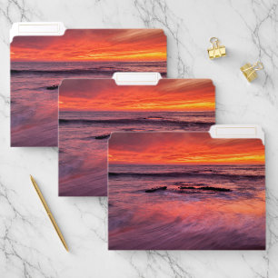Windansea Beach Red Sunset File Folder