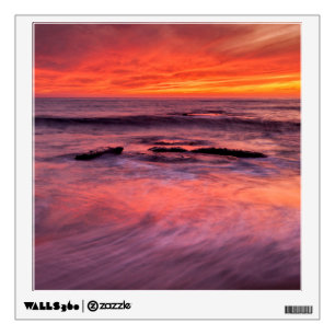 Windansea Beach Red Sunset Wall Decal
