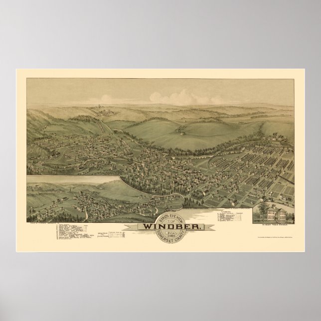 Windber, PA Panoramic Map - 1900 Poster (Front)