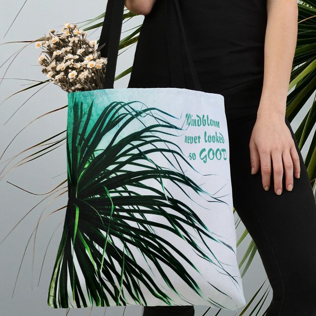 Windblown Palm Tree Tropical Chic Tote Bag (Creator Uploaded)