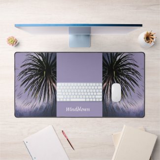 Windblown Palm Tree Tropical Purple Customizable
