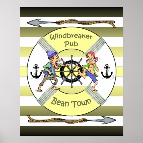 Windbreaker Pub  Bean Town  Boston  Poster