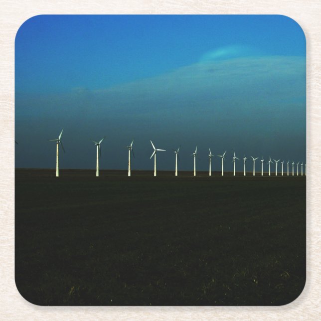 Windfarm coastera square paper coaster (Front)