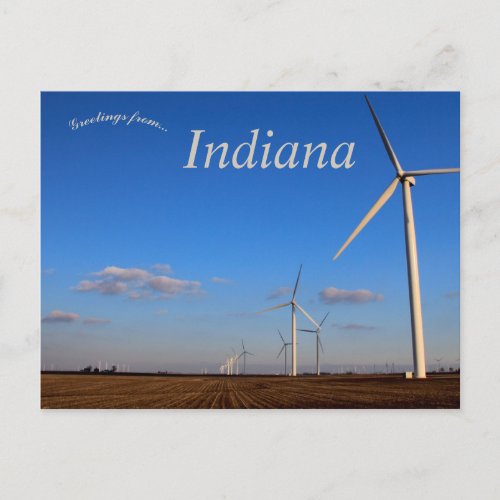 Windfarm in Wolcott Indiana Postcard