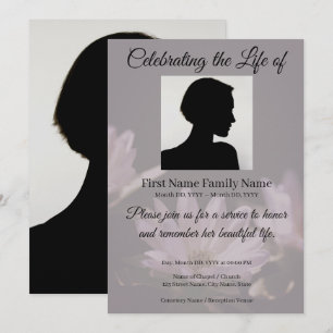 Windflower memorial invitation